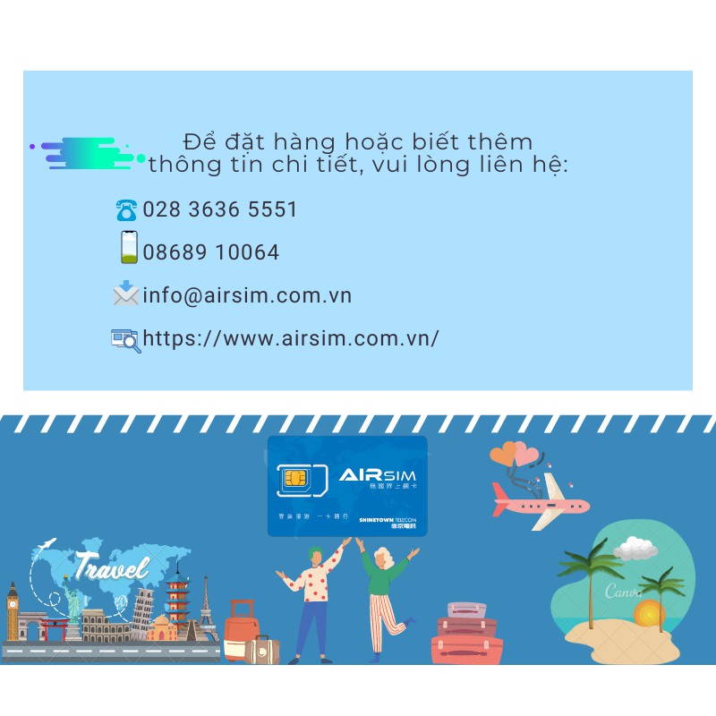 AIRSIM (International 4G SIM) - 130 Countries with 1 SIM - Reusable
