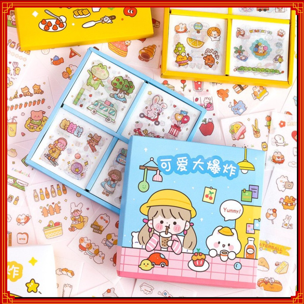 Lẻ 6 Tấm Stickers Washi Tape Sticker Cute Dán Trang Trí Sổ Tay ...