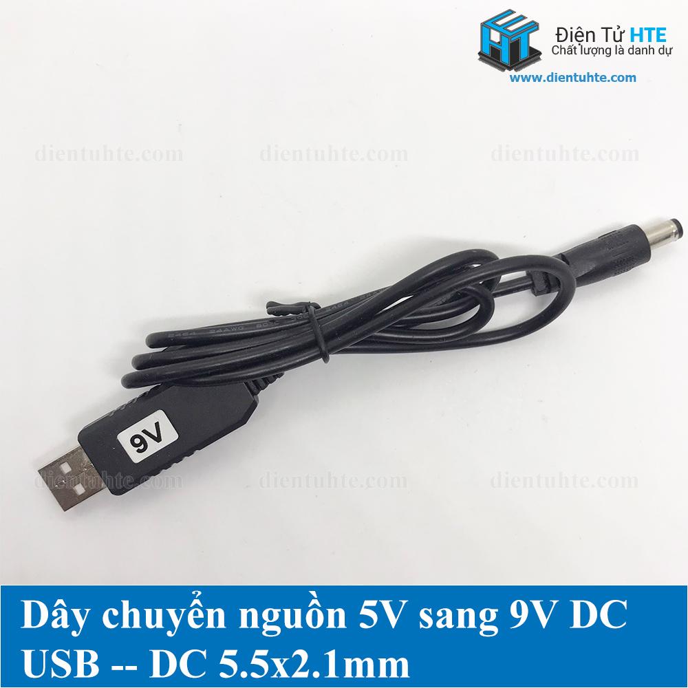 Cáp chuyển đổi nguồn USB 5V sang 9V