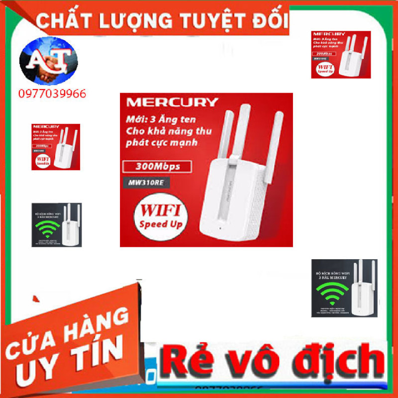 Bảng giá [TRỢ GIÁ] Bộ Kích Sóng Wifi 3 Râu Mercury (Wireless 300Mbps) Cực Mạnh, kích sóng wifi, bộ kích wifi Phong Vũ