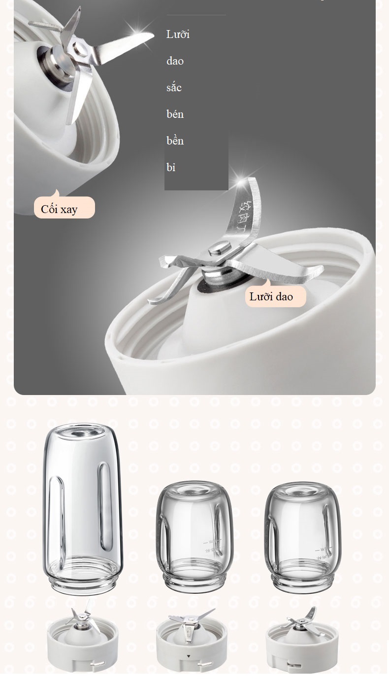 MÁY XAY THỨC ĂN DẶM CHO BÉ ( 3 CỐI THỦY TINH XAY HẠT - XAY THỊT - XAY SINH TỐ VÀ RAU) - BEAR CHÍNH HÃNG