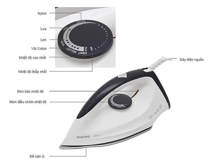 Bàn ủi khô Philips GC160 - Thiết kế tinh tế