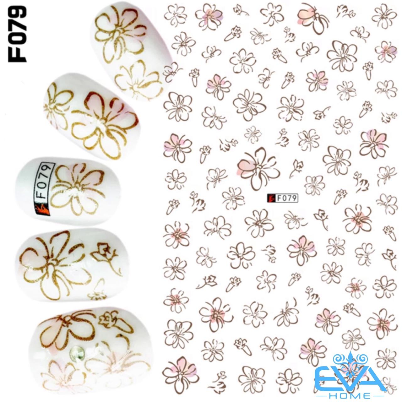 [HCM]Miếng Dán Móng Tay 3D Nail Sticker Tráng Trí Hoạ Tiết Bông Hoa F079