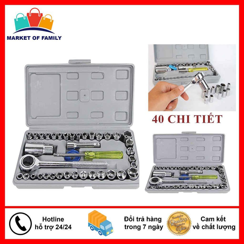 Bộ khẩu mở siết ốc, bugi40chi tiết