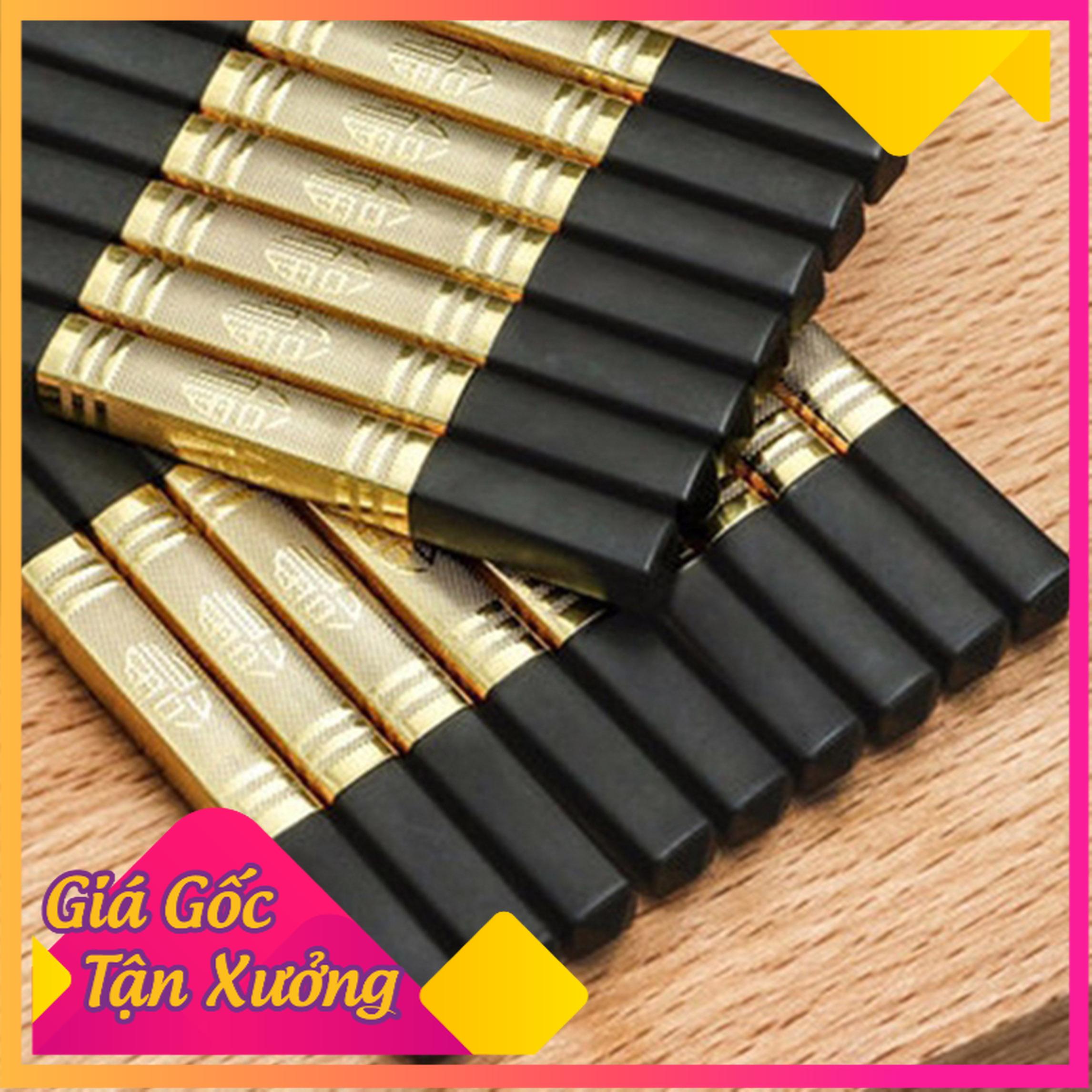 [Combo 10 ĐÔI] Đôi Đũa Hợp Kim Mạ Vàng Cao Cấp B017