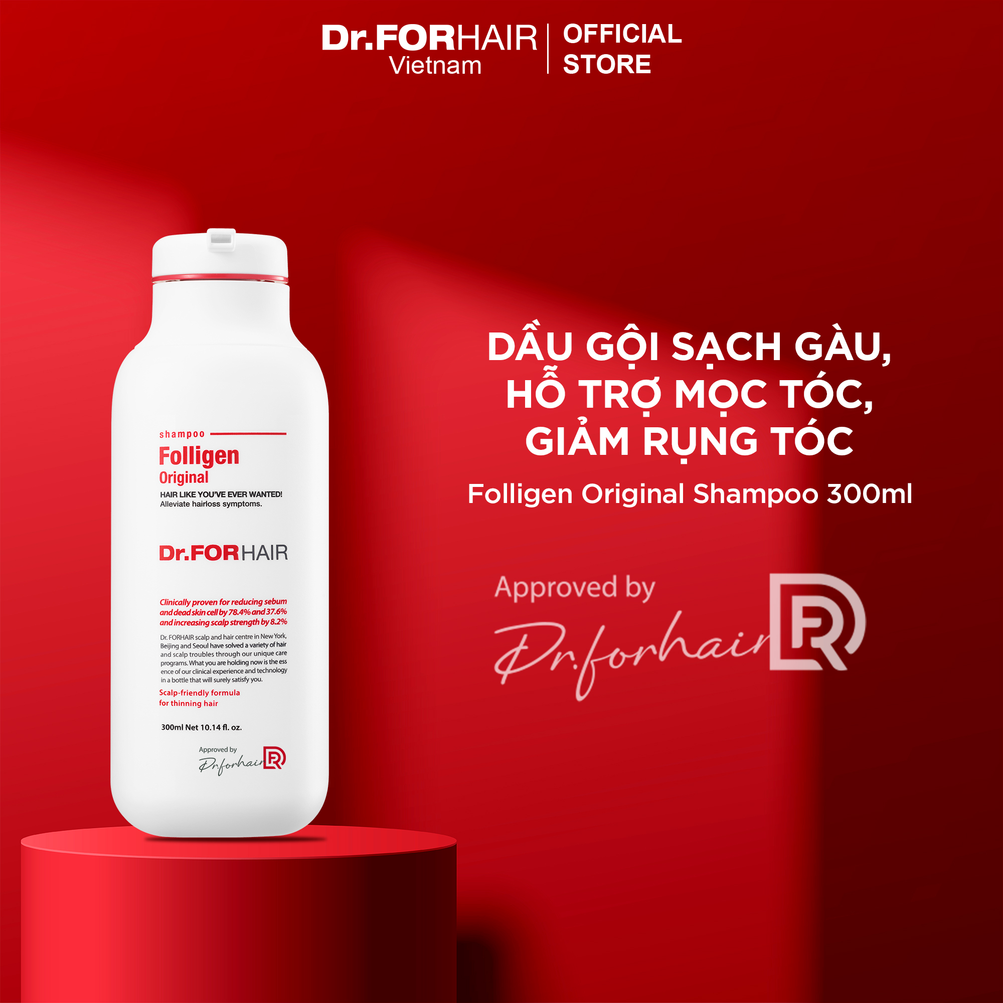 Dầu gội sạch da đầu, hỗ trợ mọc tóc và ngăn ngừa rụng tóc Dr.FORHAIR