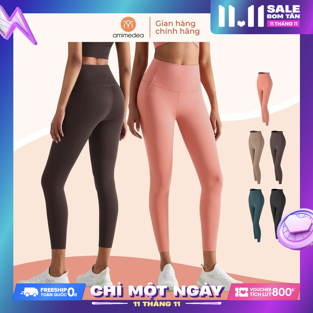 Quần thể thao legging nữ tập gym yoga AMI siêu co giãn