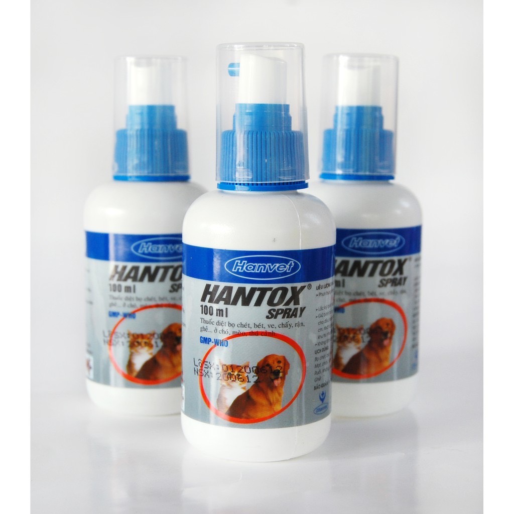 [HCM]Hantox Spray - Chai xịt bò chét ve ghẻ cho chó mèo - chai 100ml