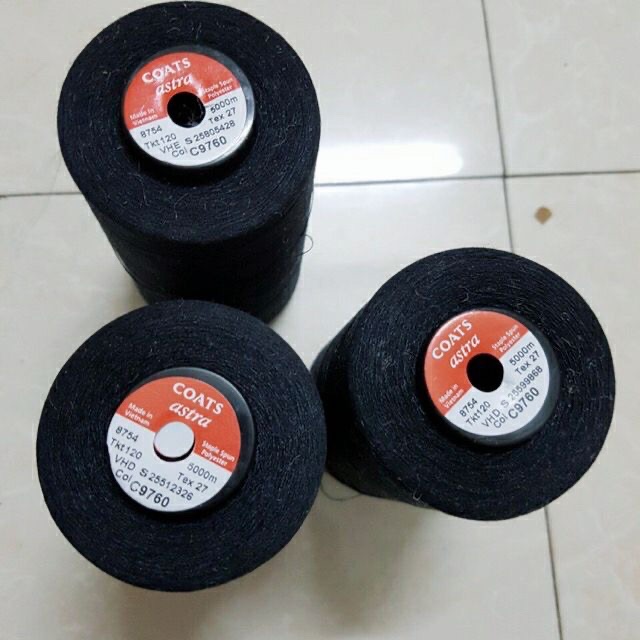 [HCM]Chỉ may đen công nghiệp 40/2 từ 4000m đến 5000m