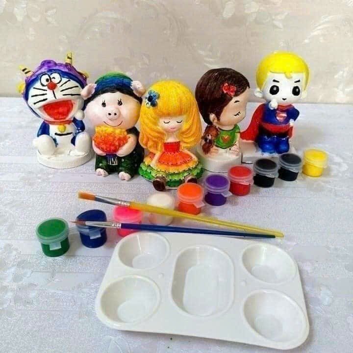 Bộ 10 tô tượng kèm màu cho bé