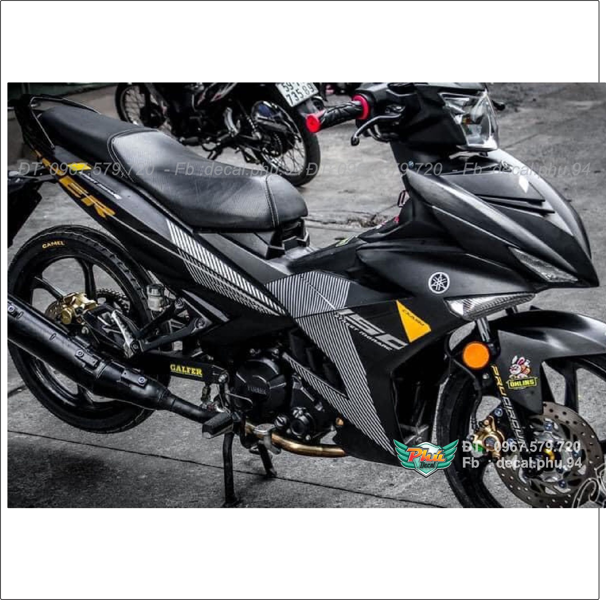 Tem rời Exciter 150 Sniperr đen nhám (P)