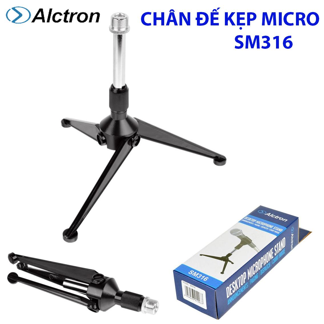 Chân đế kẹp Micro để bàn Alctron SM316 - chất liệu hợp kim