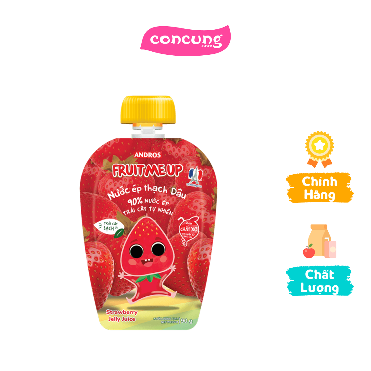 Fruit me up nước ép thạch dâu túi 90g/ fruit me up strawberry jelly juice 90g