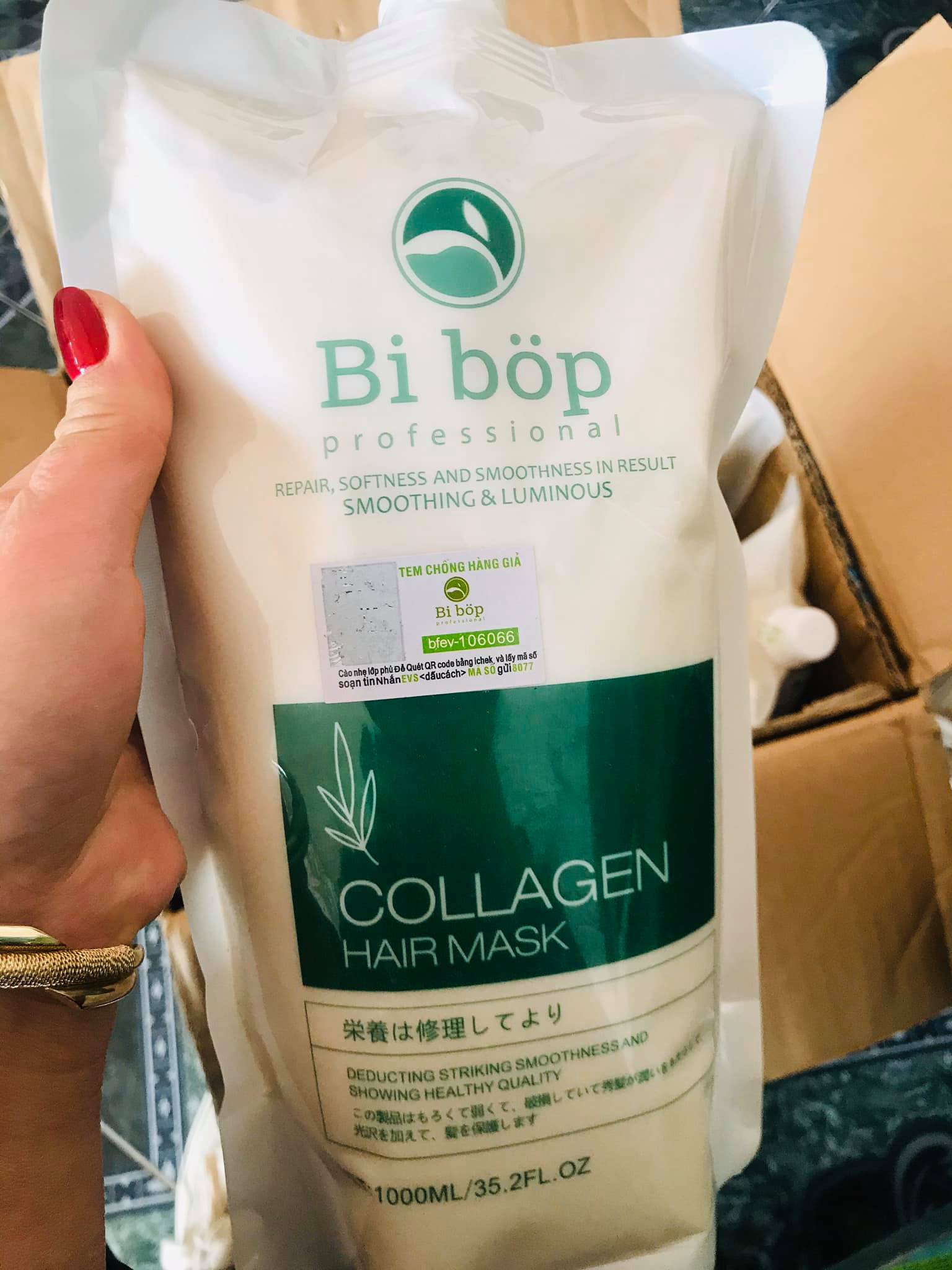 Kem hấp ủ tóc siêu phục hồi bibop nhật bản 1000ml - dầu ủ tóc mềm mượt collagen