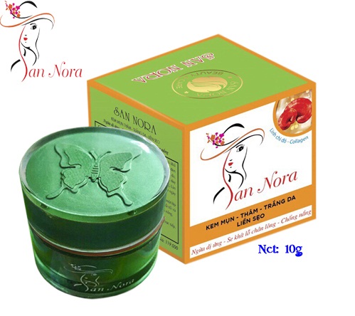 Kem san nora - Kem mụn Thâm Trắng da Liền sẹo Chống nắng dưỡng chất Collagen và Linh chi đỏ