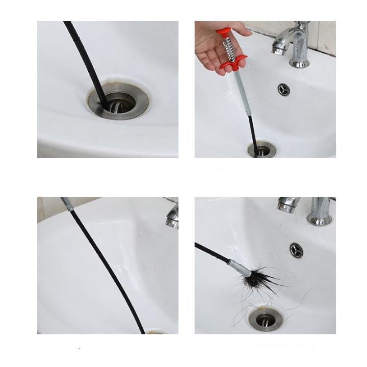 Dụng cụ thông cống đa năng, kẹp gắp rác 4 mócdạng dây có thể uốn gập siêu tiện ích