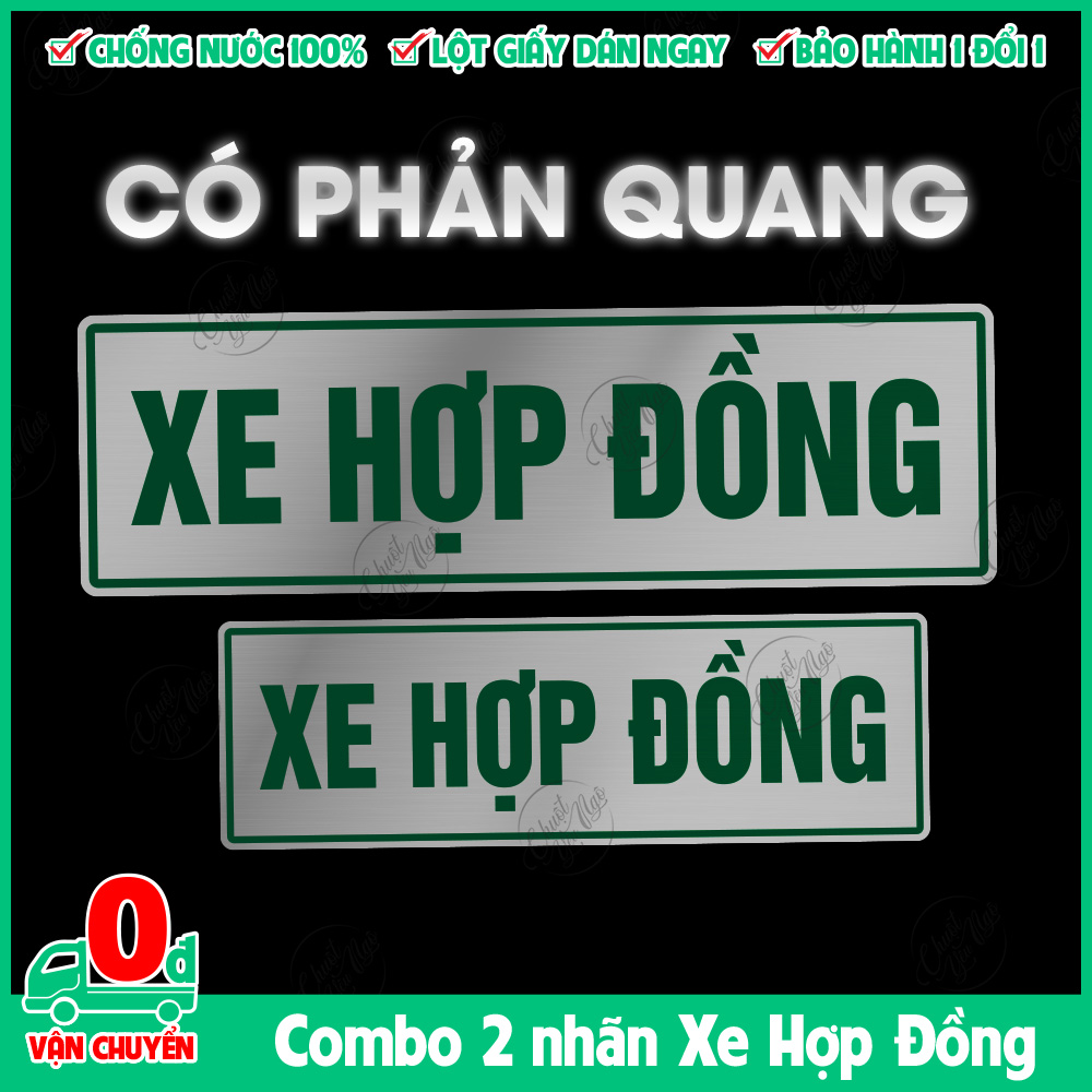[PHẢN QUANG] Combo 2/4 miếng decal nhãn dán tem xe hợp đồng chống thấm nước ô tô xe khách du lịch taxi