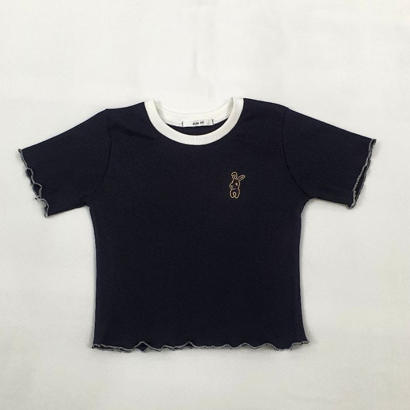 ÁO CROPTOP THÊU THỎ PHỐI CỔ CH - NTTshop