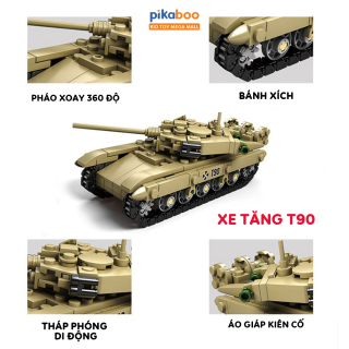 Đồ chơi lắp ráp xếp hình lego xe tăng Pikaboo chơi riêng 4 mô hình xe hay thumbnail