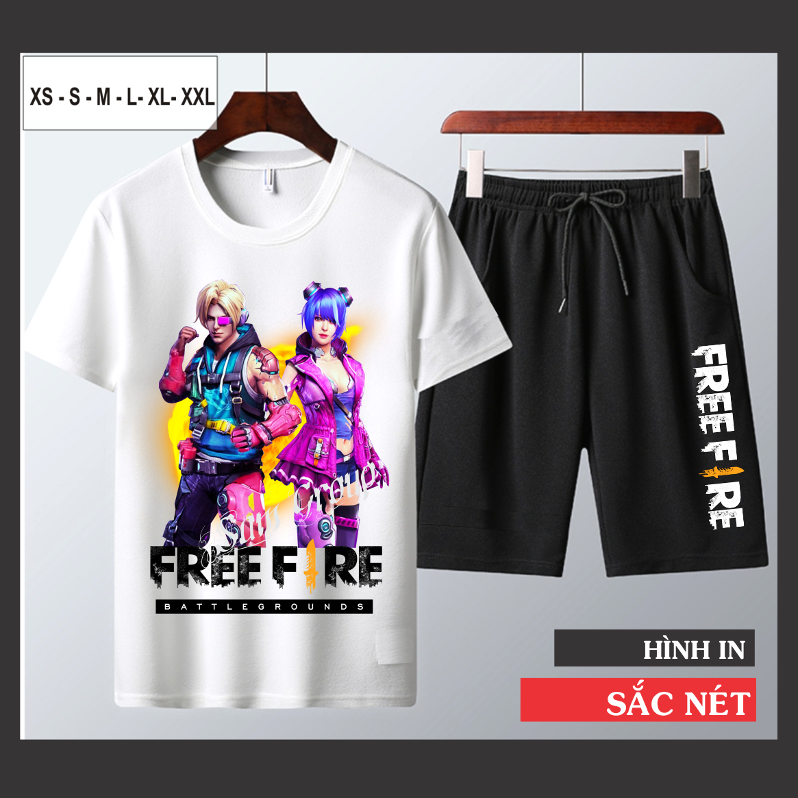 Bộ Quần Áo  In Hình Free Fire chất cotton cực mát Mùa 8