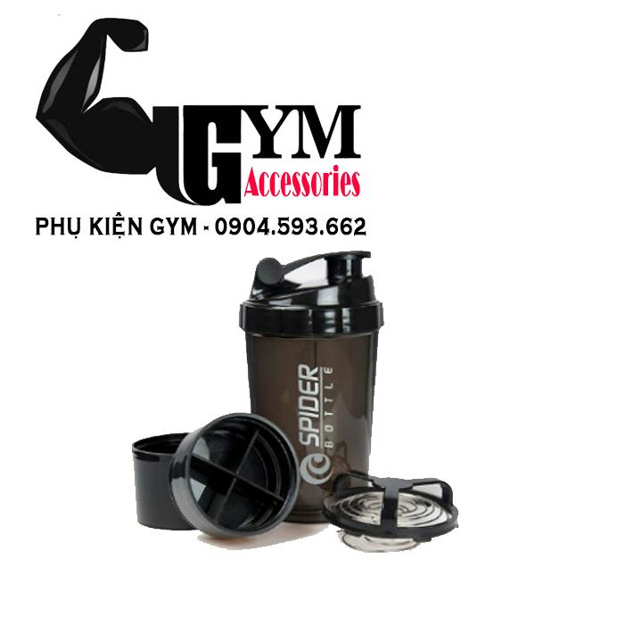 Bình lắc 3 ngăn bình nước tập gym Spider Bottle
