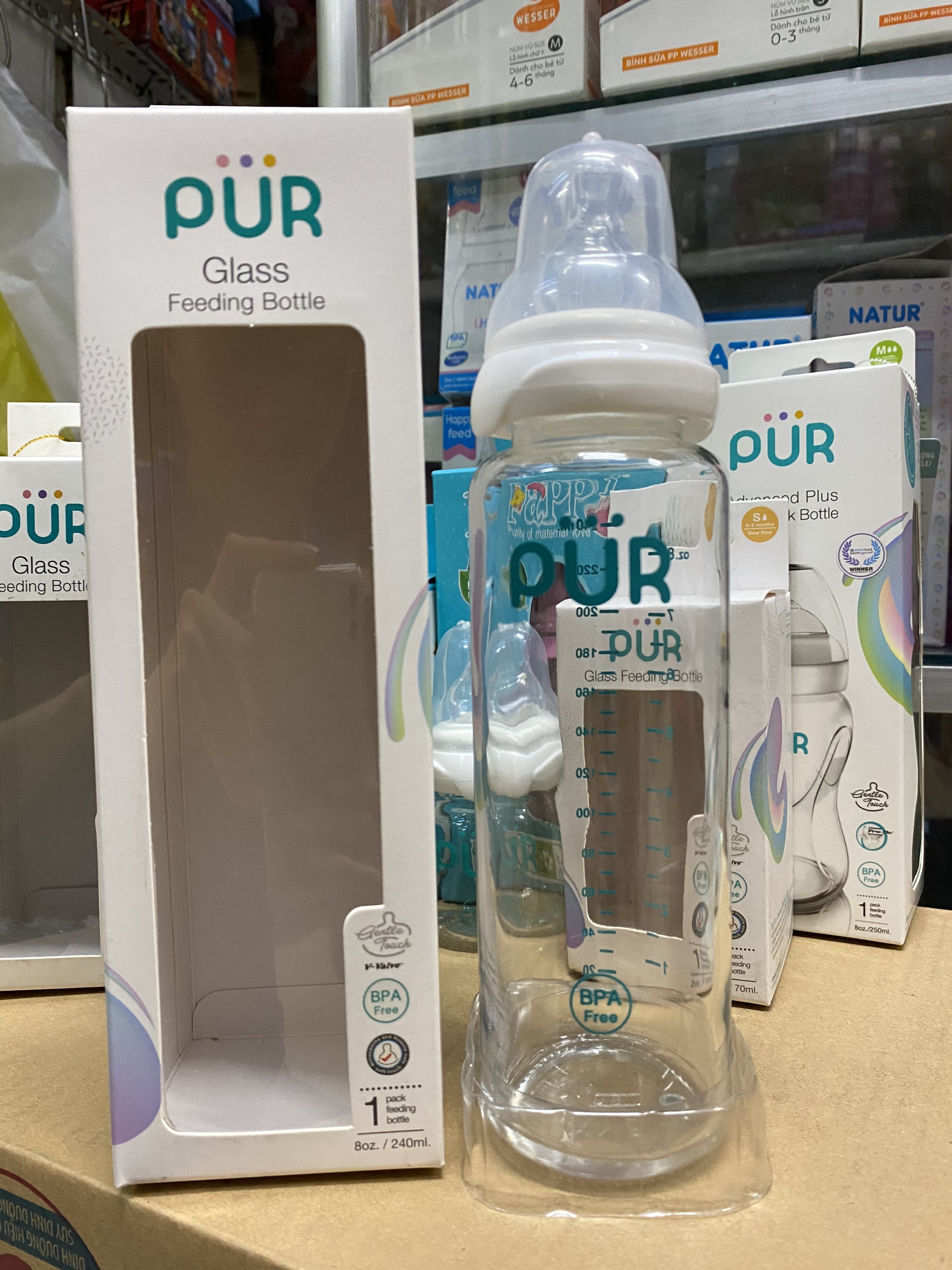 Bình sữa Pur thủy tinh 60ml, 130ml , 240ml