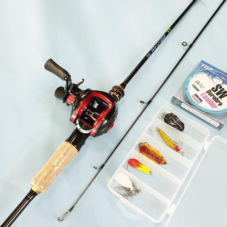 Bộ cần câu cần lure máy ngang msx cần câu carbon bộ cần câu cá tặng dây câu và hộp mồi