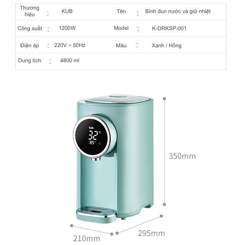 Bình đun nước và giữ nhiệt KUB