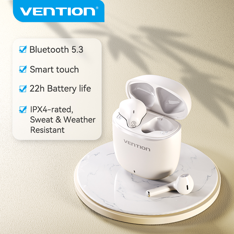 Vention Wireless Earbuds Bluetooth Earphone 5.3 stable transmission real wireless Bluetooth Smart Noise Reduction Sweatproof Wireless Earbuds in-Ear Mini headset strong endurance Microphone Touch Control TWS True Wireless Earphones