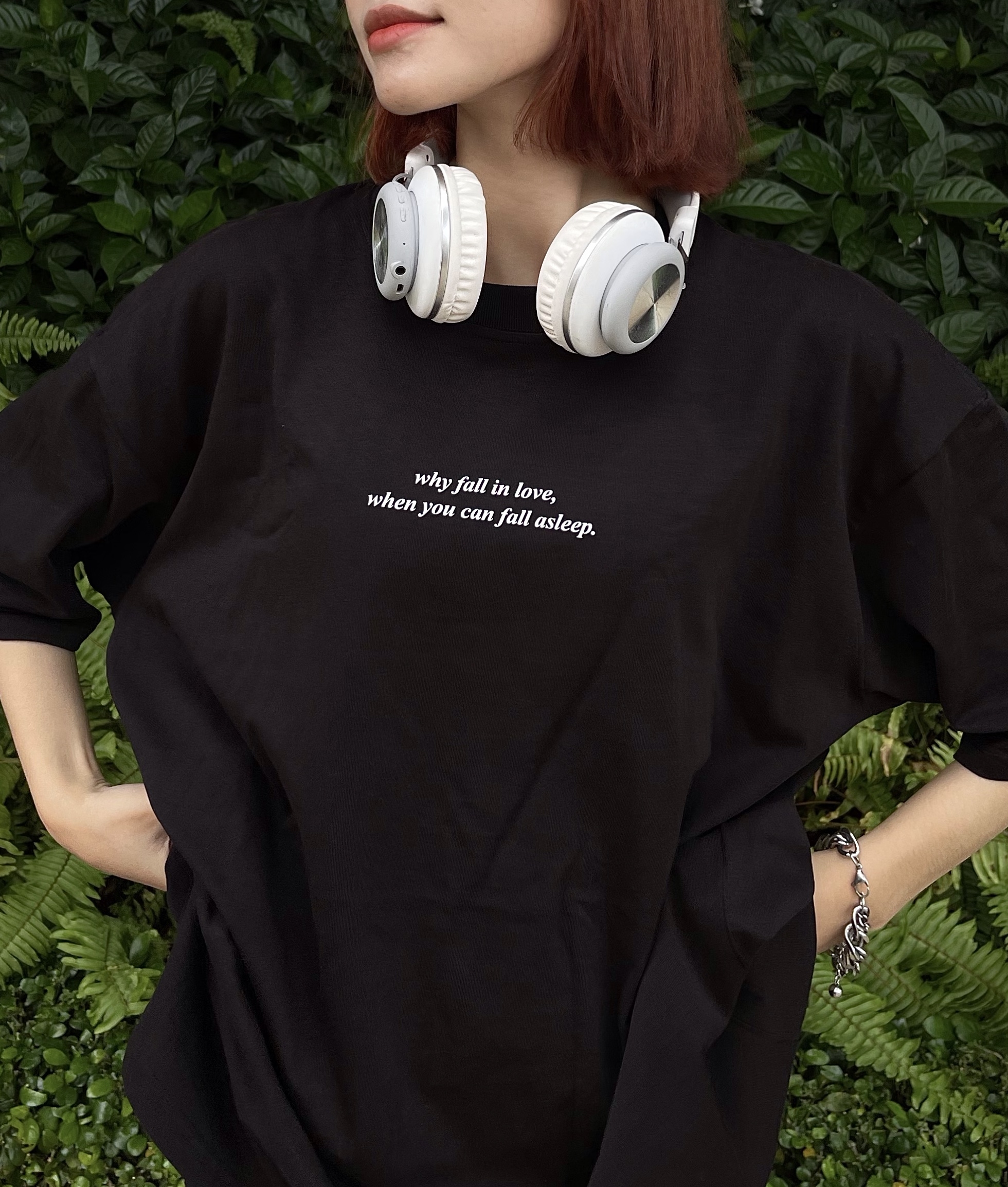 Áo thun Teeworld Why Fall In Love When You Can Fall Asleep Nam Nữ Unisex
