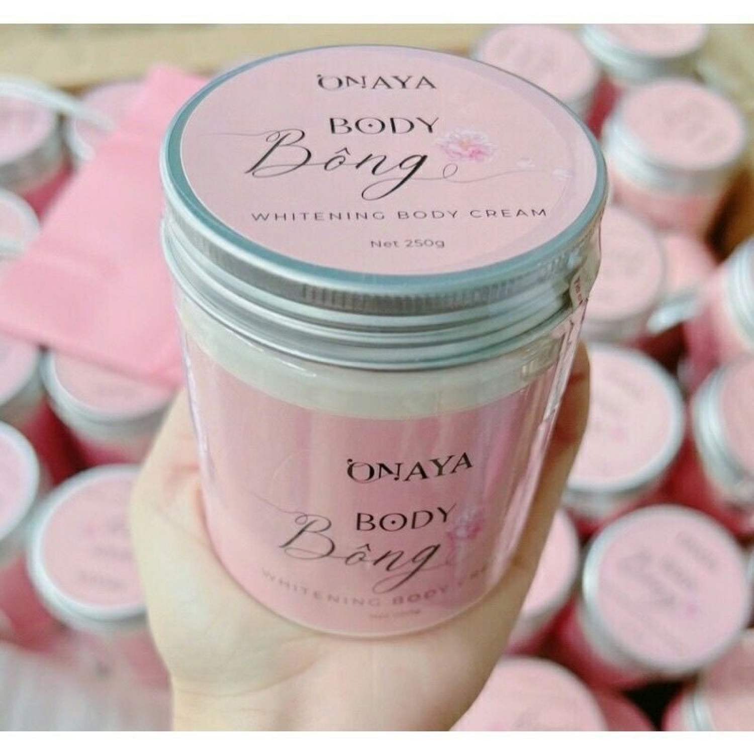 Kem Body Bông ONAYA Dưỡng Trắng Da siêu trắng Kem body Bông ONaya hủ 250gr