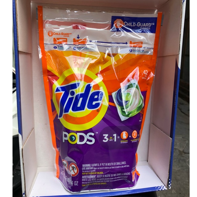 Viên giặt Tide Pods Mẫu mới [Túi lớn 42 viên] Mỹ