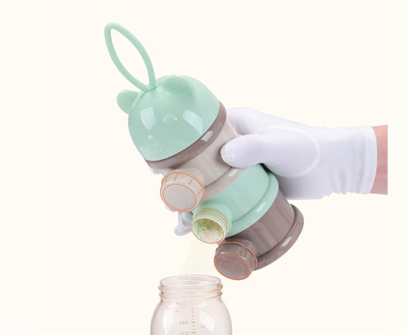 Hộp Chia Bột Sữa 4 Ngăn Hình Gấu