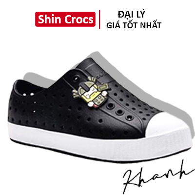 giày native💖💖giày native họa tiết đen black SHINNATIVE03 tặng thêm 2 jibitz native