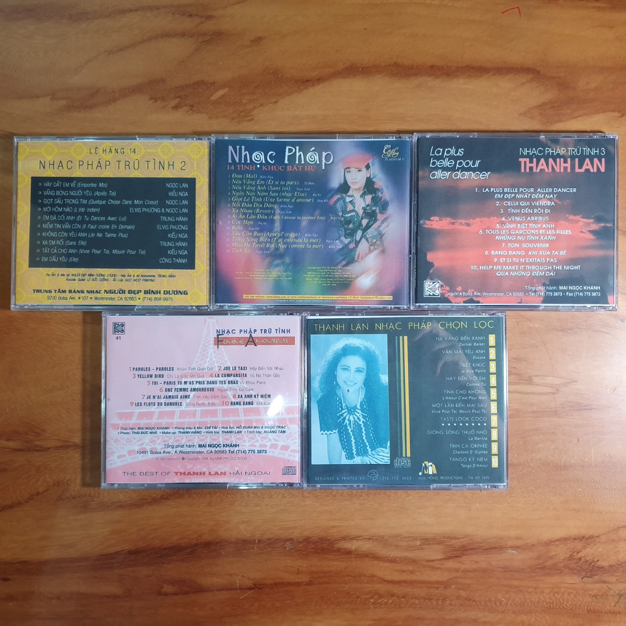 [MDCD] Bộ 5 Đĩa CD Nhạc Pháp Trữ Tình