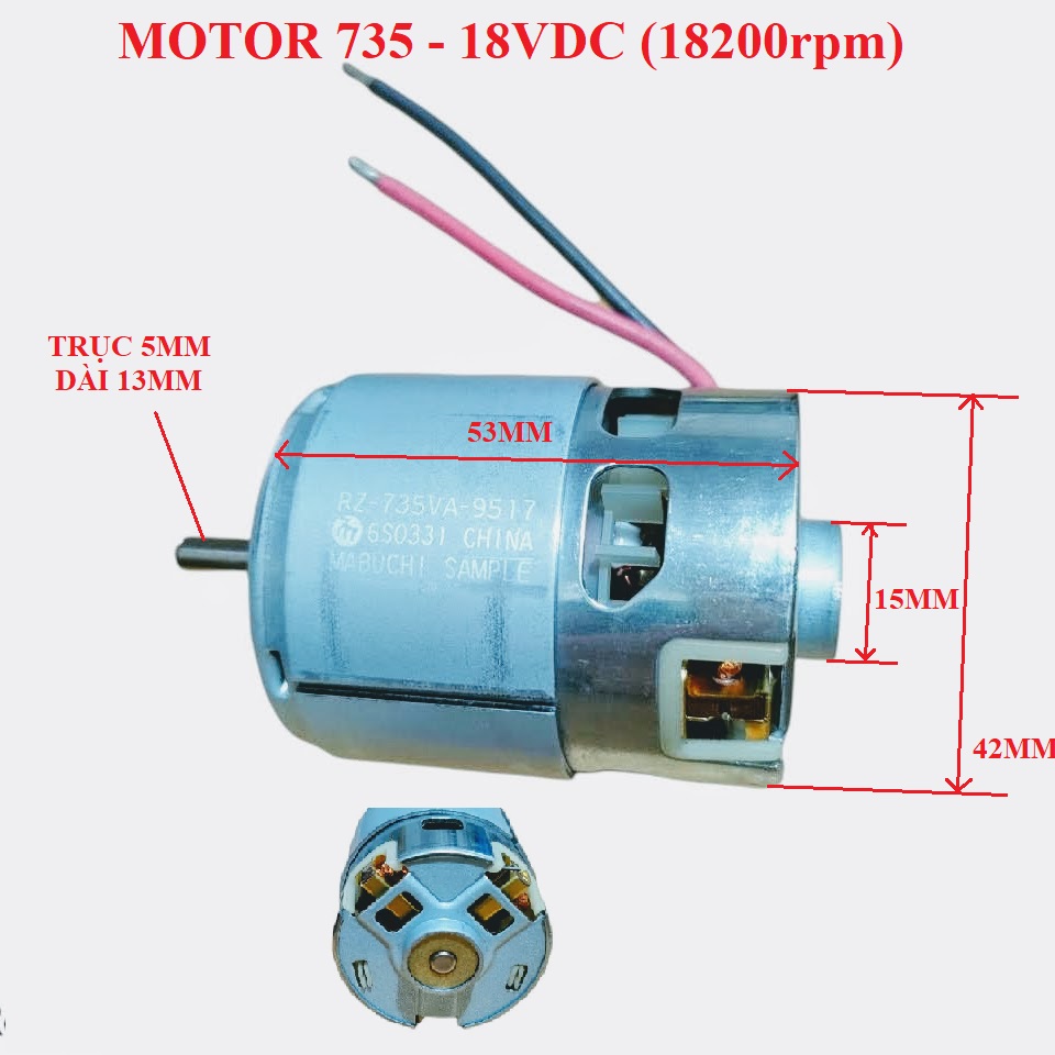 SV Motor 735 Mabuchi chịu tải cao công suất lớn