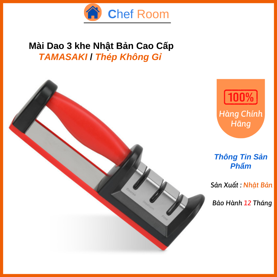 Dụng mài dao nhà bếp Tamasaki nhật bản Mài Dao Kéo 3 Ngăn Dụng cụ mài dao đa năng thông minh bộ mài dao cầm tay cao cấp
