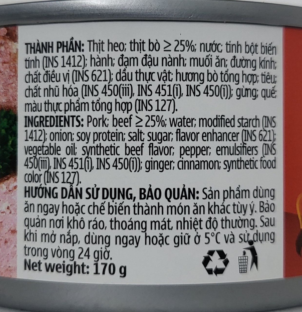 [Hộp 170g] THỊT BÒ XAY [VN] HALONG CANFOCO Minced Beef