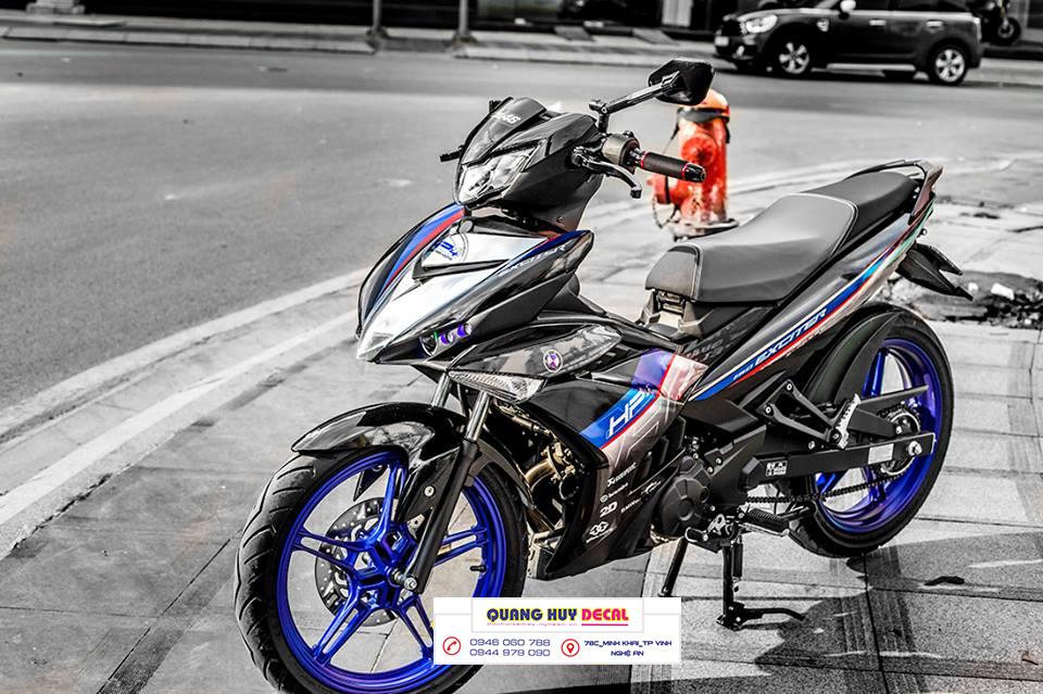 Tem trùm exciter 150 đen xanh HP4, tem exciter 150, team trùm exciter 150, tem xe exciter 150, team trùm ex 150, team xe exciter 150 đen xanh HP4