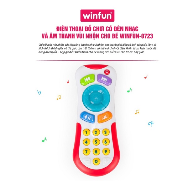 Điện thoại đồ chơi có đèn nhạc và âm thanh vui nhộn cho bé Winfun 0723 - hàng chính hãng