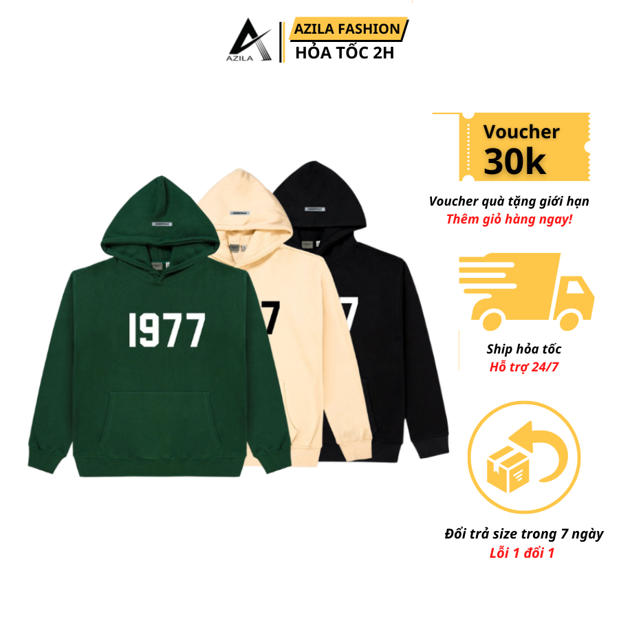 Áo hoodie 1997 áo nỉ 1977 local brand azila unisex premium basic thu đông 1997 -td130