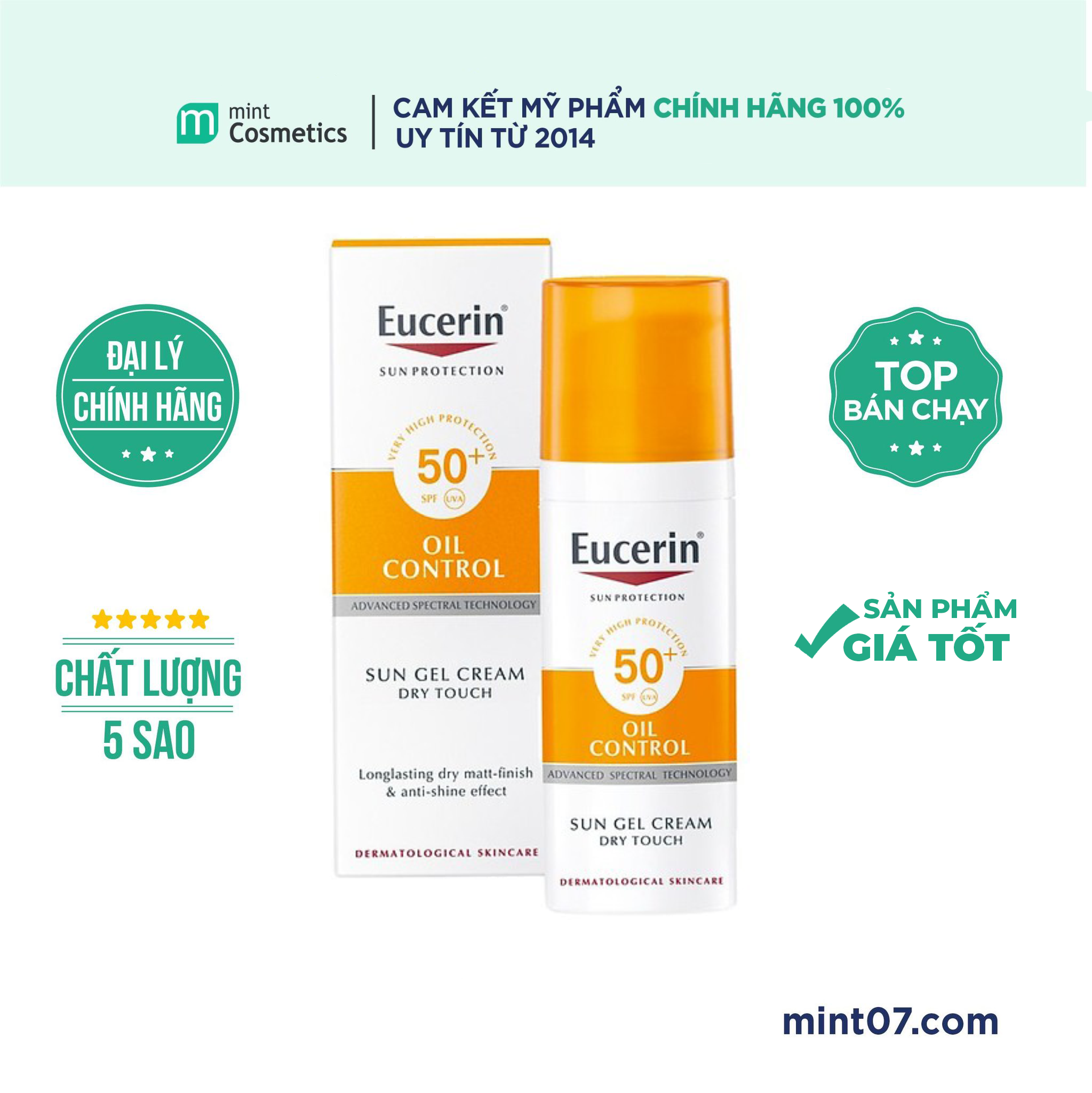 Kem Chống Nắng Eucerin Sun Dry Touch Oil Control SPF 50 50ml