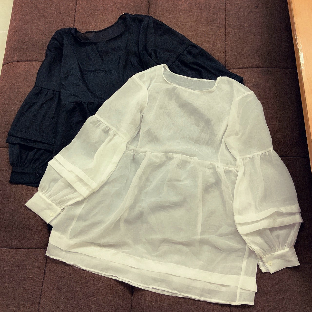 ÁO BABYDOLL VOAN KIẾNG LỤA TAY DÀI FORM RỘNG(KO KÈM LÓT)