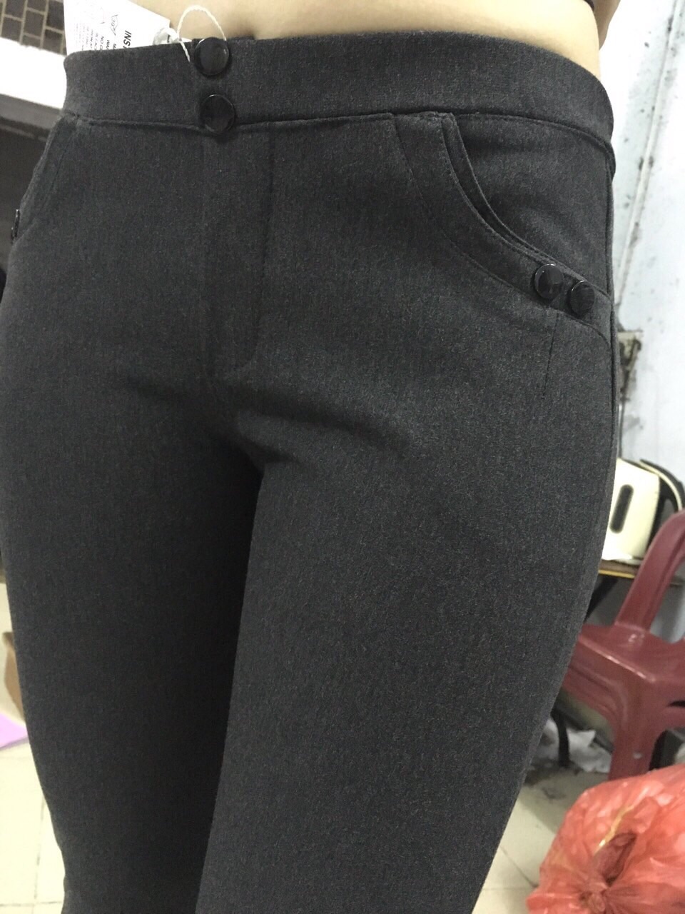 [HCM]Quần cotton 4 chiều dài nút
