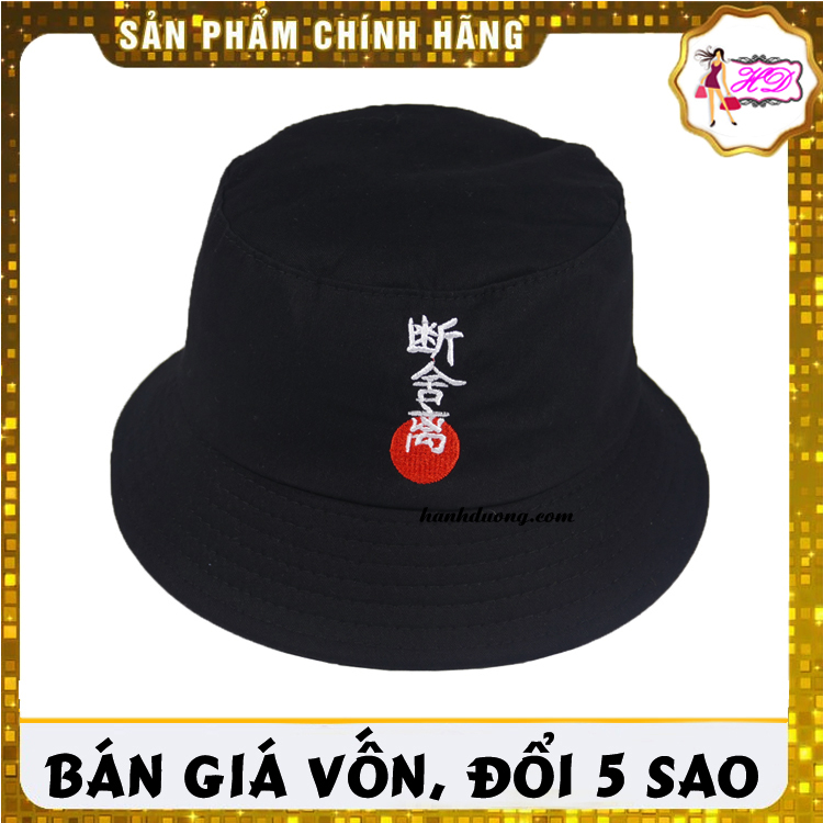 [HCM]Nón bucket tai bèo thêu chữ Nhật - Lời thề Samurai thời trang cá tính