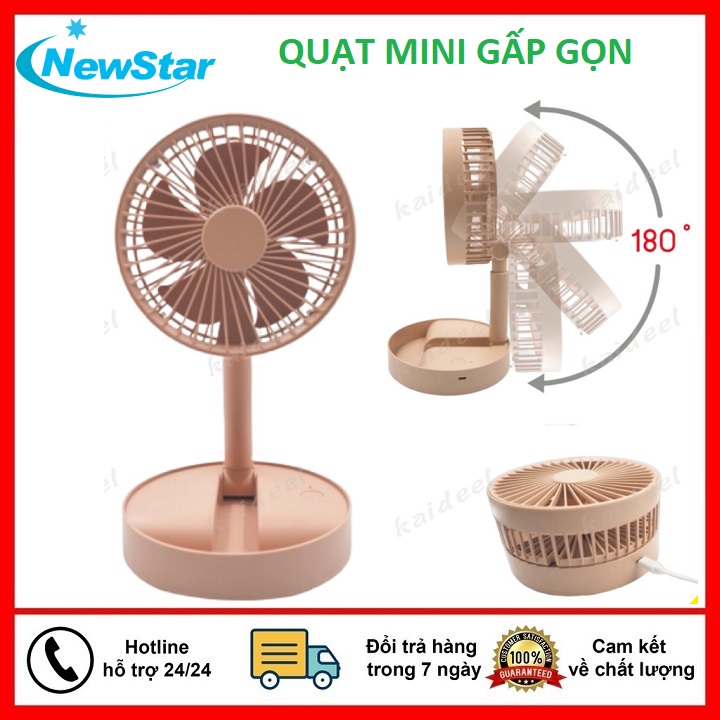 [Bảo hành 12 tháng] Quạt mini tích điện để bàn mẫu mới năm 2020, quạt mini cầm tay gấp gọn, sạc pin có 3 chế độ làm mát, xoay tay 180 độ phù hợp văn phòng, gia đình