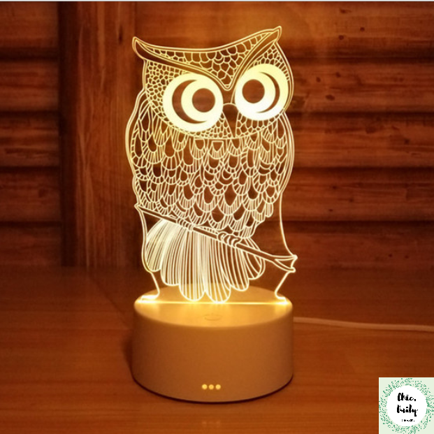 ĐÈN NGỦ 3d ĐẸP - VỊT MÈO LỢN CON CUTE - đèn trang trí, decor phòng đẹp rẻ