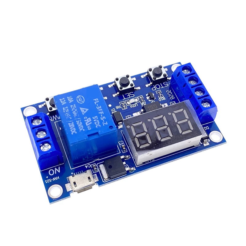 HW-521 Digital Time Delay 1 Way Relay Trigger Cycle Timer Delay Switch Circuit Board Timing Control Module