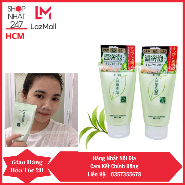 Sữa Rửa Mặt Trà xanh Rohto Shirochasou 120g Nội Địa Nhật Bản