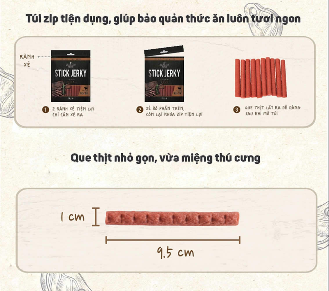 Thịt bò que BowWow cho chó 90g
